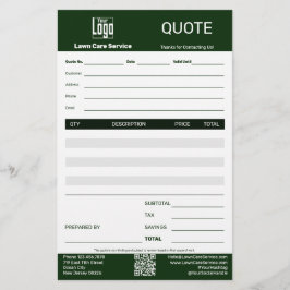 Papelería Simple Lawn Care Service Business Quote