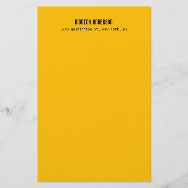 Papelería Simple Modern Plain Professional Amber Yellow (Anverso)