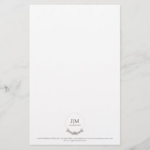 Papelería Simple Moderno Monograma Joyero Cuadrado Cartera E