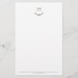 Papelería Simple Moderno Monograma Joyero Cuadrado Negocio C