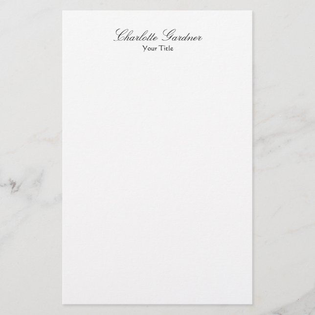 Papelería Simple, sencillo, creativo, elegante y moderno bla (Anverso)