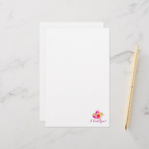 Papelería Simple Te amo - corazones rosados