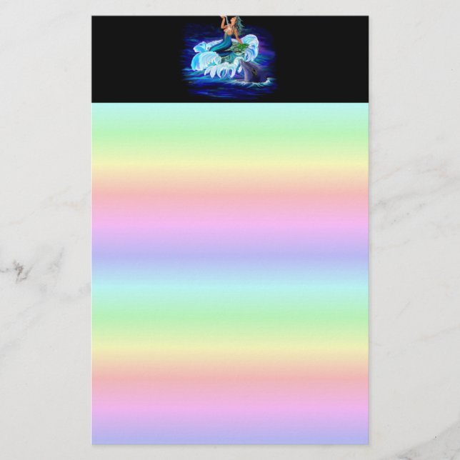 Papelería Sirena con delfín (Anverso)