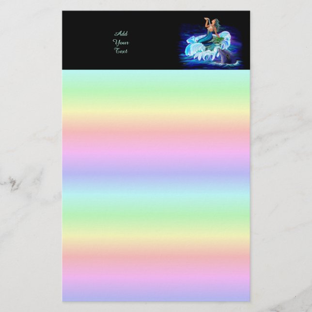 Papelería Sirena con delfín (Anverso)