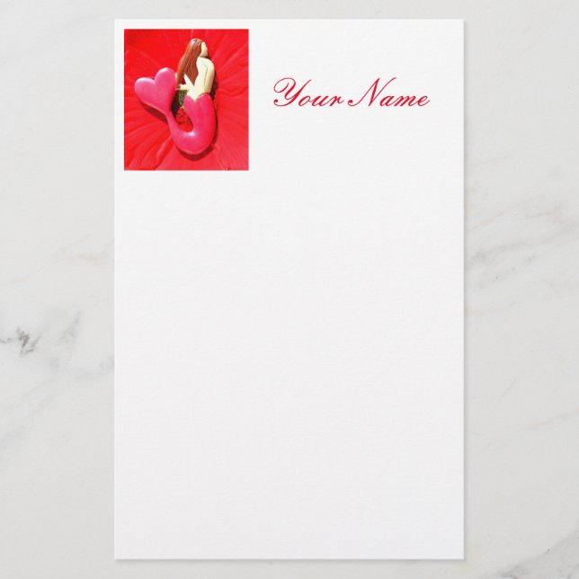 Papelería sirena de cola cardíaca (Anverso)