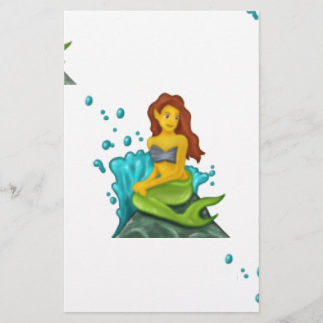 Papelería sirena de emoji (Anverso)