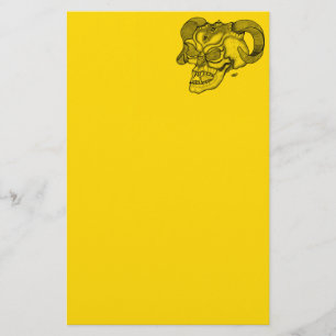 Papelería Skull Devil Head Black and Yellow Design