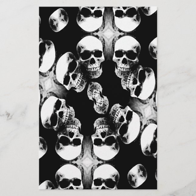 Papelería Skulls Black & White (Anverso)