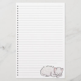 Papelería Sleeping Kitty Lined Stationery