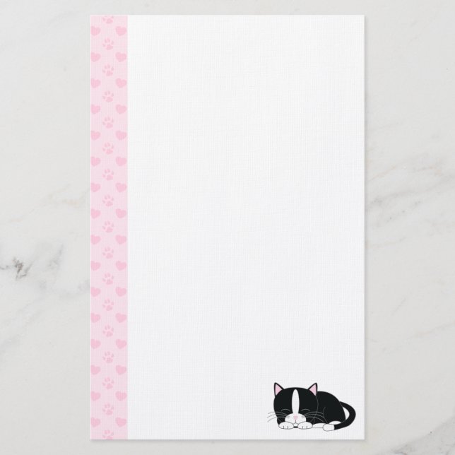 Papelería Sleepy Kitty {Tuxedo} (Anverso)
