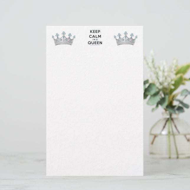 Papelería SlipperyJoe's Keep Calm Queen Royal Crown jewels a (Anverso de pie)