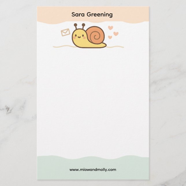 Papelería Snail Mail Social Club Cute Name Stationery (Anverso)