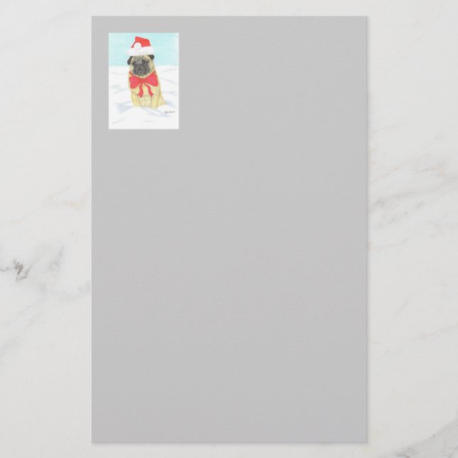 Papelería Snow Pug Stationery (Anverso)