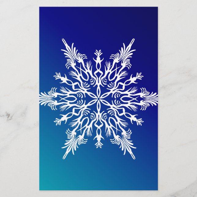 Papelería SNOWFLAKE en azul (Anverso)