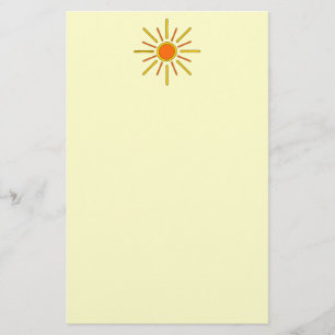 Papelería Sol del verano. Amarillo y naranja