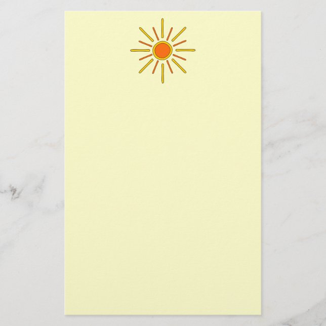 Papelería Sol del verano. Amarillo y naranja (Anverso)