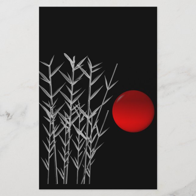 Papelería Sol rojo blanco zen (Anverso)