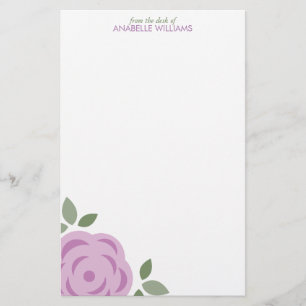 Papelería Sola flor de la lavanda personalizada