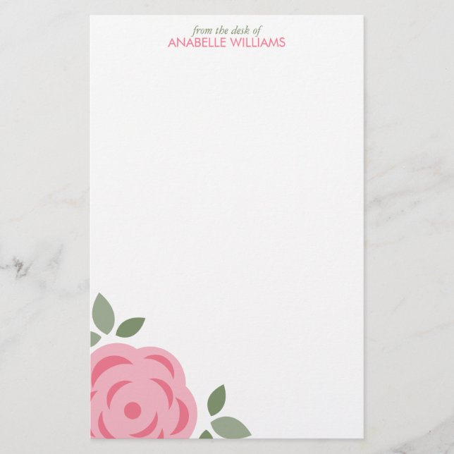 Papelería Sola flor rosada (Anverso)