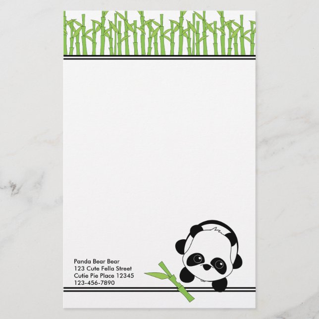 Papelería Solo un pedazo de bambú (Anverso)