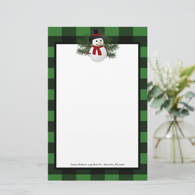 Papelería Sonriente Búfalo de Snowman personalizado (Anverso de pie)