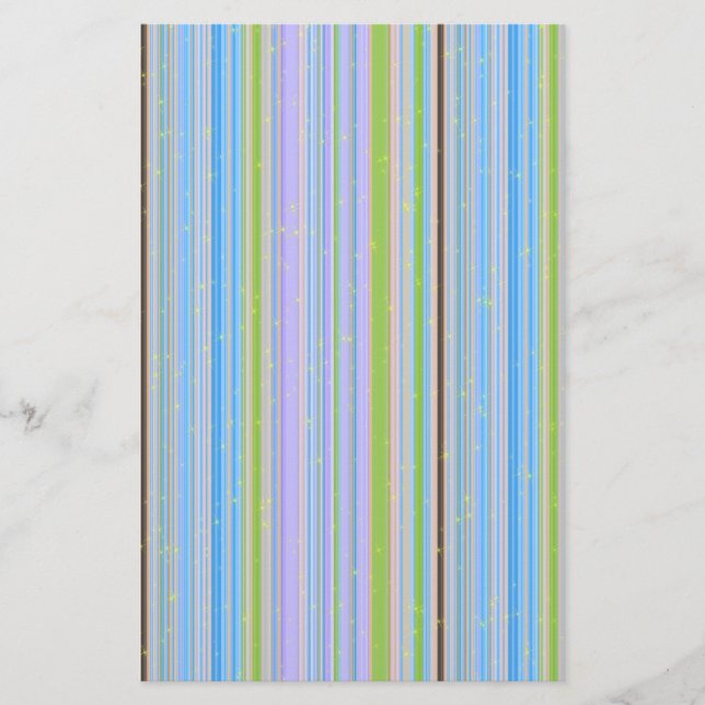 Papelería Sparkly Pastel Stripes Stationery (Anverso)