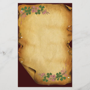 Papelería ST. DÍA DE PATRICK/Shamrock en pergamino marrón