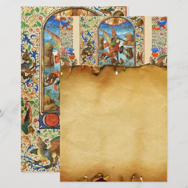 Papelería ST. MICHAEL ARCHANGEL Y DRAGON flamenco Ministra (Anverso / Reverso)