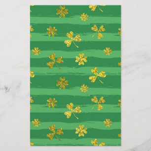 Papelería st patricks shamrock dorado