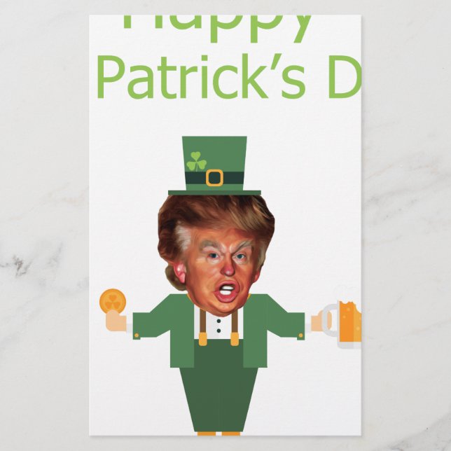Papelería st patricys trump leprechaun (Anverso)
