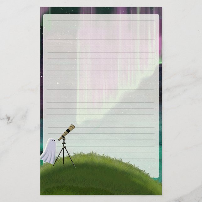 Papelería Stargazer - Cute Ghost Letter Writing (Anverso)