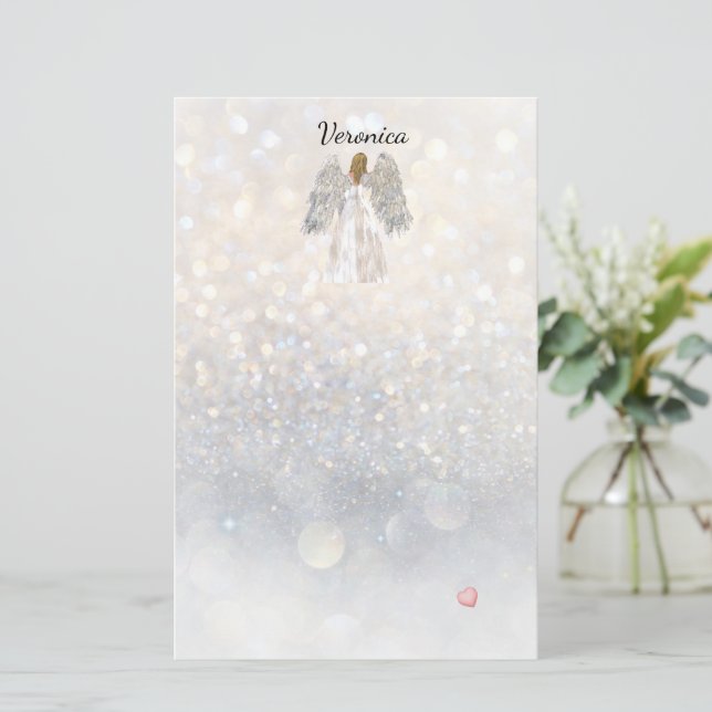 Papelería Stationery Angel pintado (Anverso de pie)