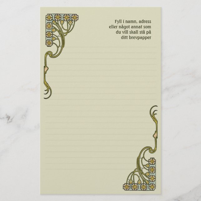 Papelería Stationery Art Nouveau Brevpapper CC0404 (Anverso)