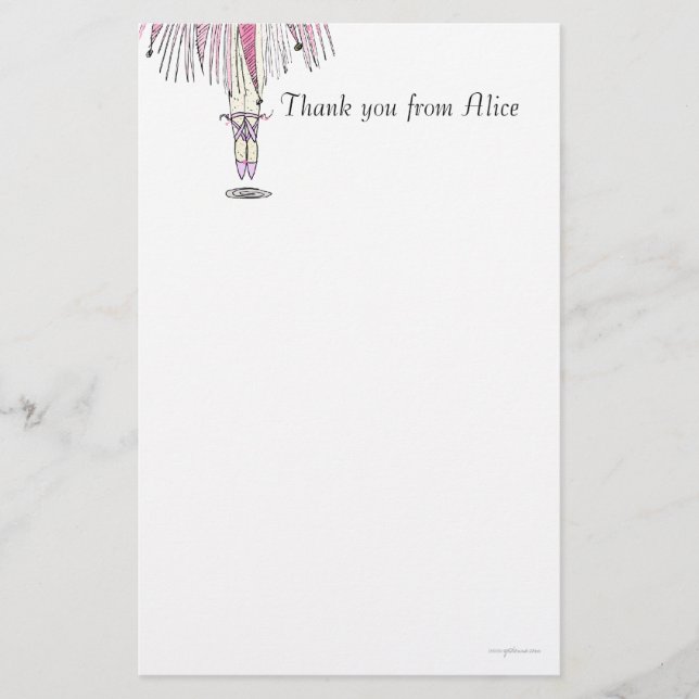 Papelería Stationery Ballerina - Alicia en rosa y peregrina (Anverso)