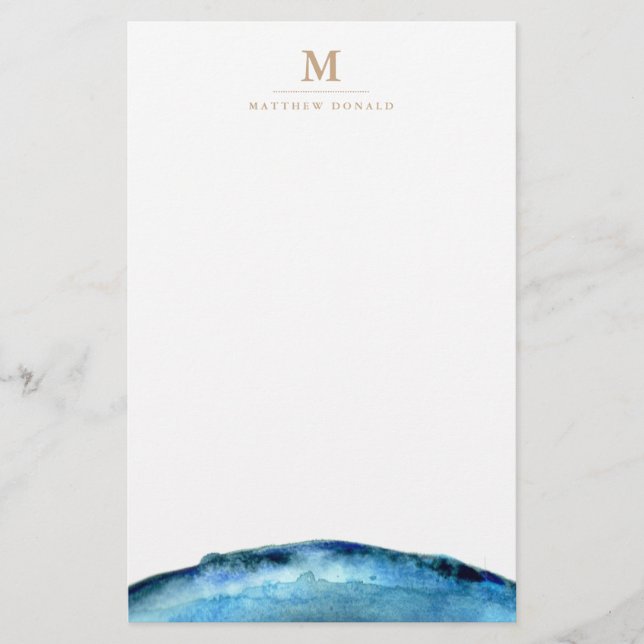 Papelería Stationery Blue Agate (Anverso)