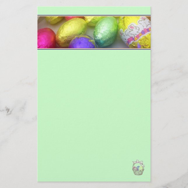 Papelería Stationery 'Colores de Pascua' (verde primavera) (Anverso)