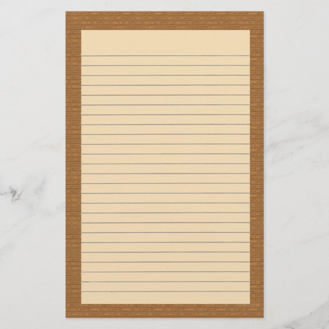 Papelería Stationery con con aspecto de madera (Anverso)