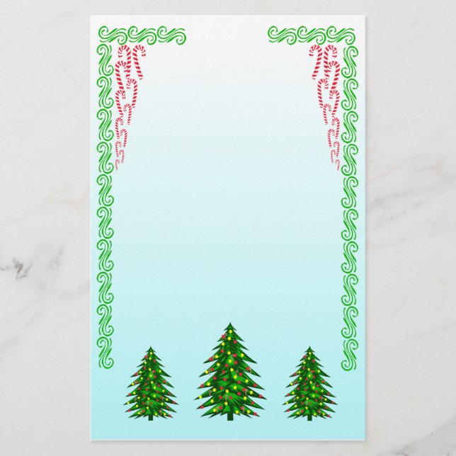 Papelería Stationery de árboles de Navidad (Anverso)
