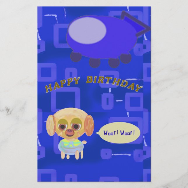 Papelería Stationery de cumpleaños (Anverso)