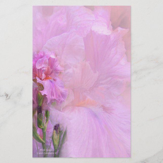 Papelería Stationery de diosa rosada (Anverso)