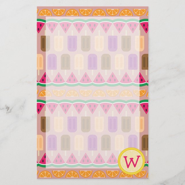 Papelería Stationery de dulces de verano (Anverso)