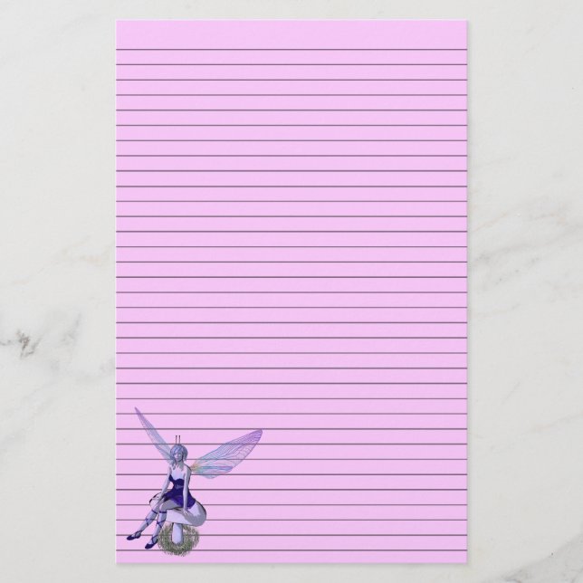 Papelería Stationery de hadas de personalizable - líneas opc (Anverso)