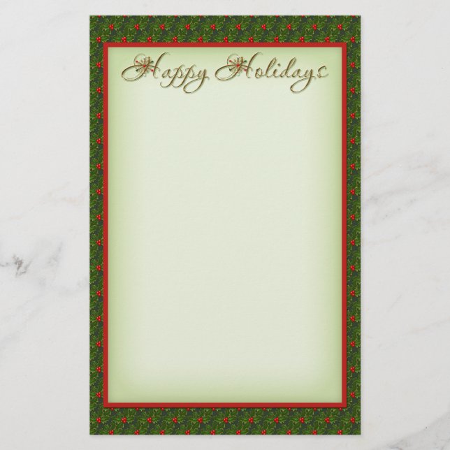 Papelería Stationery de Navidades de Holly e Ivy Happy Holid (Anverso)