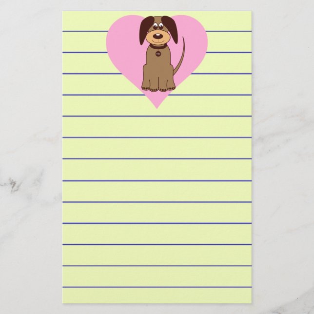 Papelería Stationery de perros marrones (Anverso)