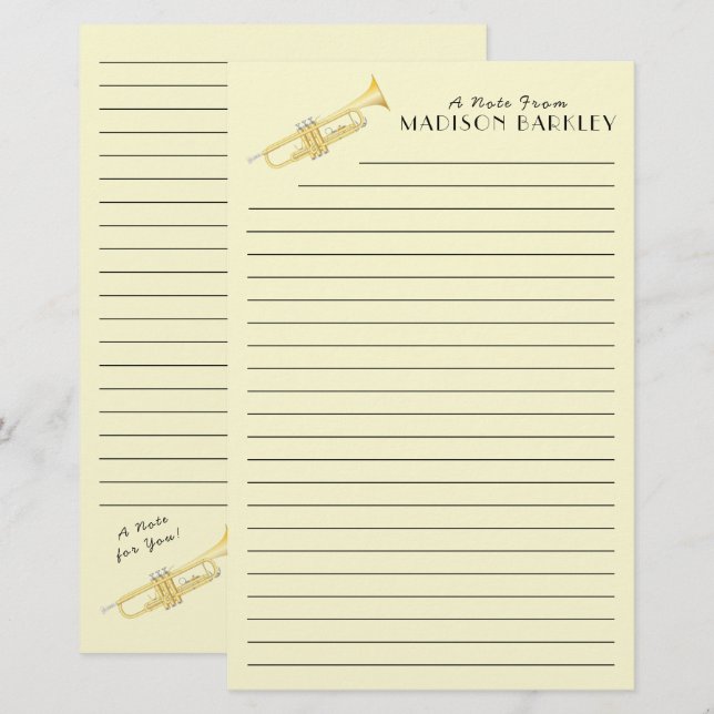 Papelería Stationery de profesor de Trumpet (Anverso / Reverso)