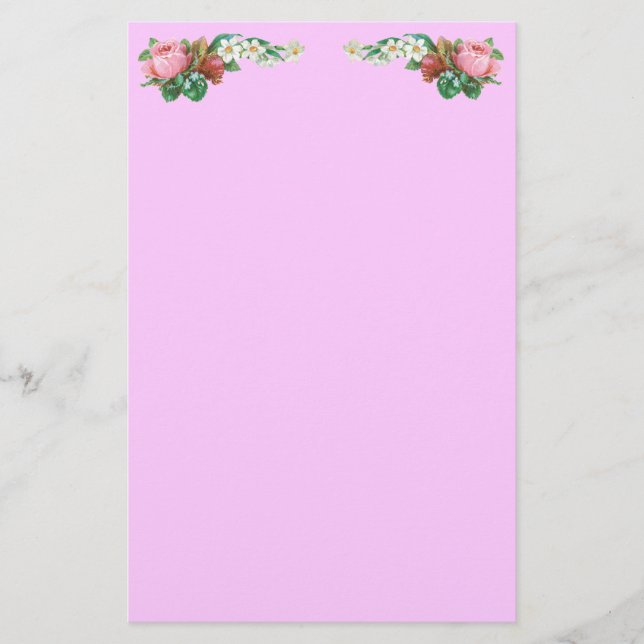 Papelería Stationery de Vintage Rosebud y Daisies (Anverso)