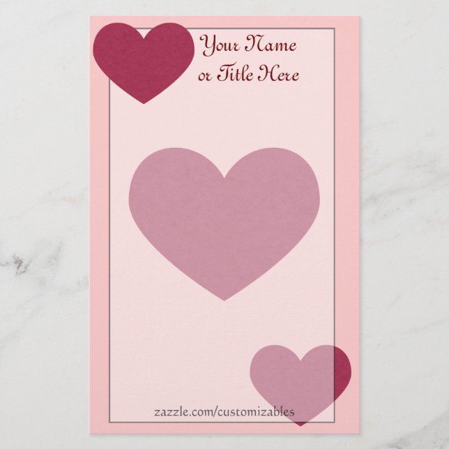 Papelería Stationery del corazón (Anverso)