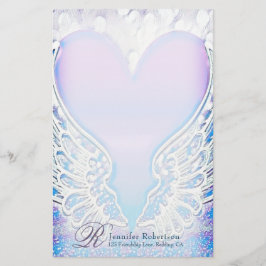 Papelería Stationery en Monograma del Corazón y el Ángel