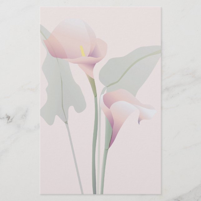 Papelería Stationery Floral de Calla Rosa (Anverso)