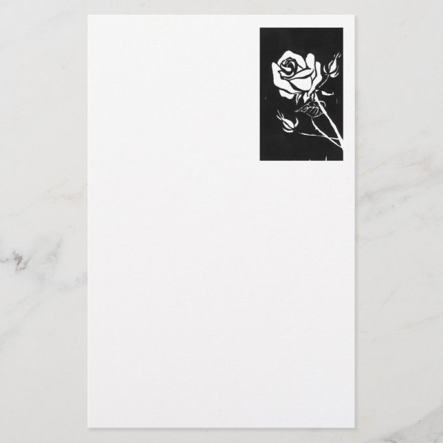 Papelería Stationery floral "Rosa Alba" (Anverso)